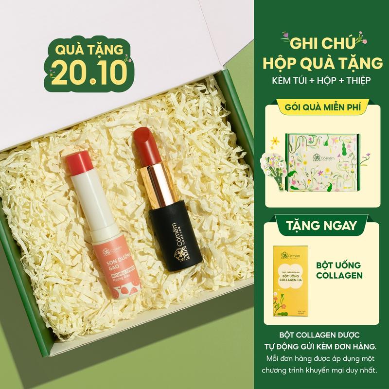Bộ Chăm Sóc Môi Xinh Son Lụa + Son Dưỡng Thiên Nhiên Cỏ Mềm