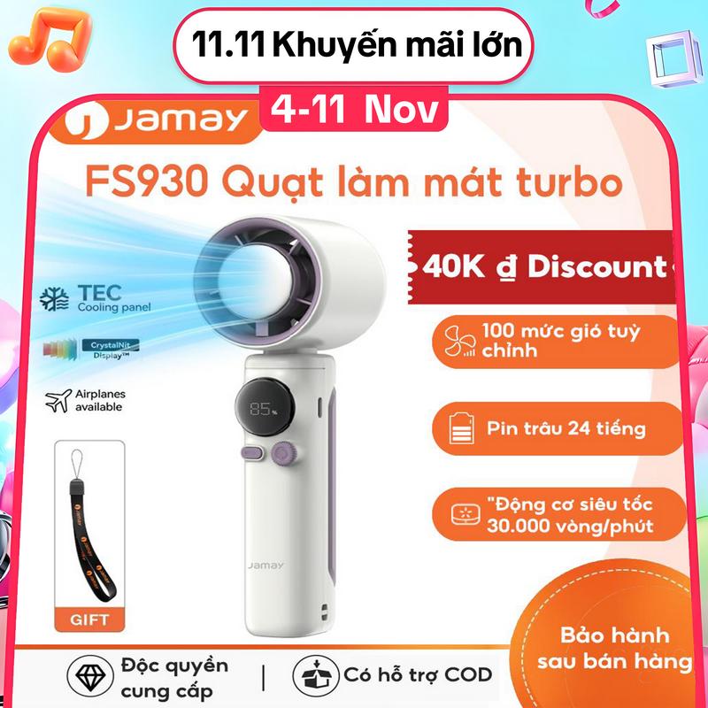 JAMAY FS930 Quạt mini cầm tay cooling fan quạt tích điện mini Quạt làm mát turbo độngQuạt sạc USB Quạt Turbo Type-C MlN Quạt Turbo di động StrongWind 100 Gear Tốc độ Động cơ siêu tốc 30.000 vòng phút 