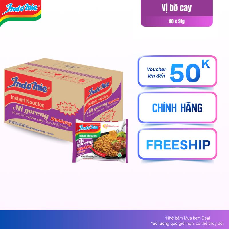  Mì Trộn Indomie Vị Bò Cay - Giá nhập tại kho Indonesia 