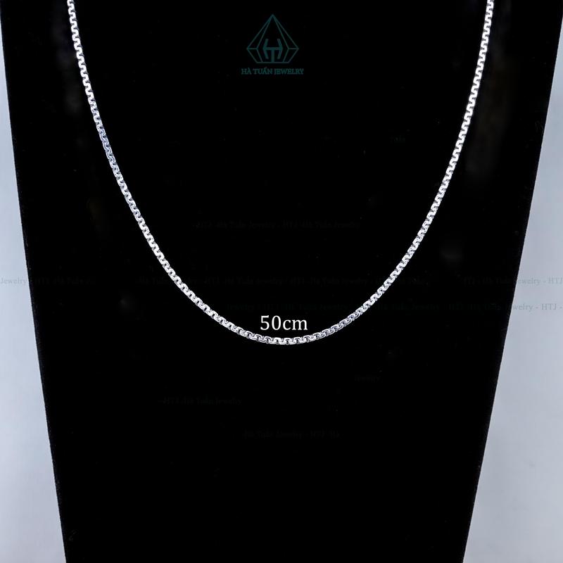 Hà Tuấn Jewelry Dây Chuyền Bạc 925 Xi Kim Hộp Bản 2mm NCX088
