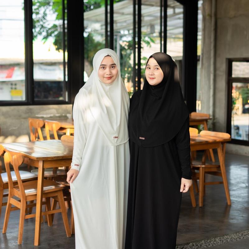 Humaira Dress - Nameera Style - Abaya One Set, Batwing, Bahan Jersey, All Size, Busui Friendly 4