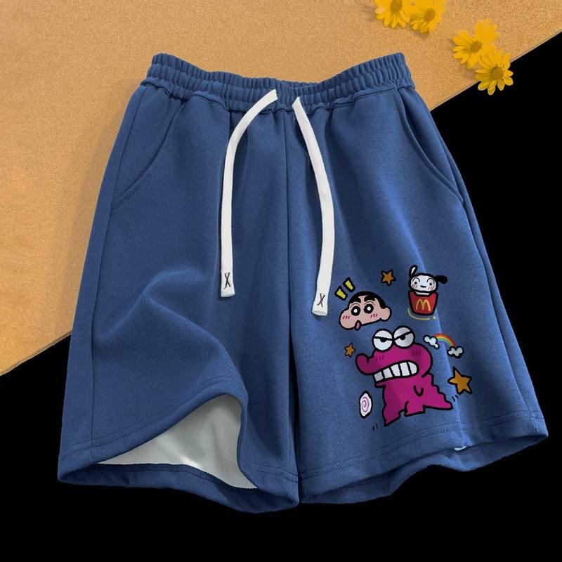 Quần đùi short nam nữ unisex in hình shin dễ thương chất liệu umi dày dặn thoáng mát form chuẩn - Rewshop 4