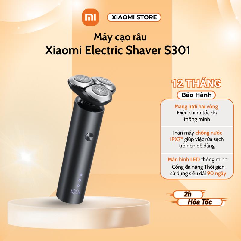 Máy Cạo Râu Xiaomi Electric Shaver S301 | Đầu nối linh hoạt 360° - Hỗ trợ cạo khô và ướt | Bảo hành 12 tháng