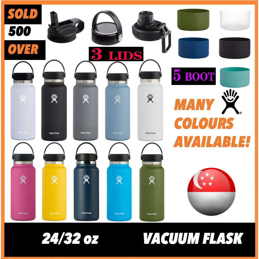 [SG ready stock] Hydro Flask 24oz/32oz Sports water bottle Daily water cup travel water bottle camping water bottle outdoor water cupstainless steel wide mouth water bottle 2.0 vacuum insulated Tumbler