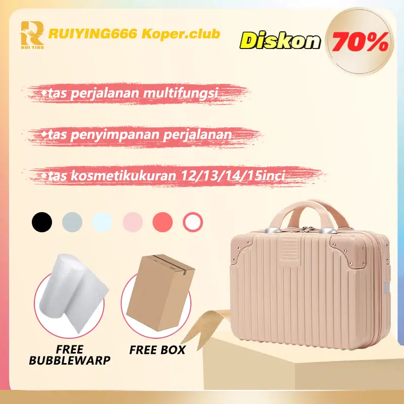 【RUIYING66 Koper.club】A916 Koper murah, tas kosmetik portabel, modis, tas penyimpanan perjalanan, koper untuk gadis, perlengkapan perjalanan wajib, ukuran 12/14/inci. tas make up koper mini lucu Kabin pouch  kosmetik Kantong 0