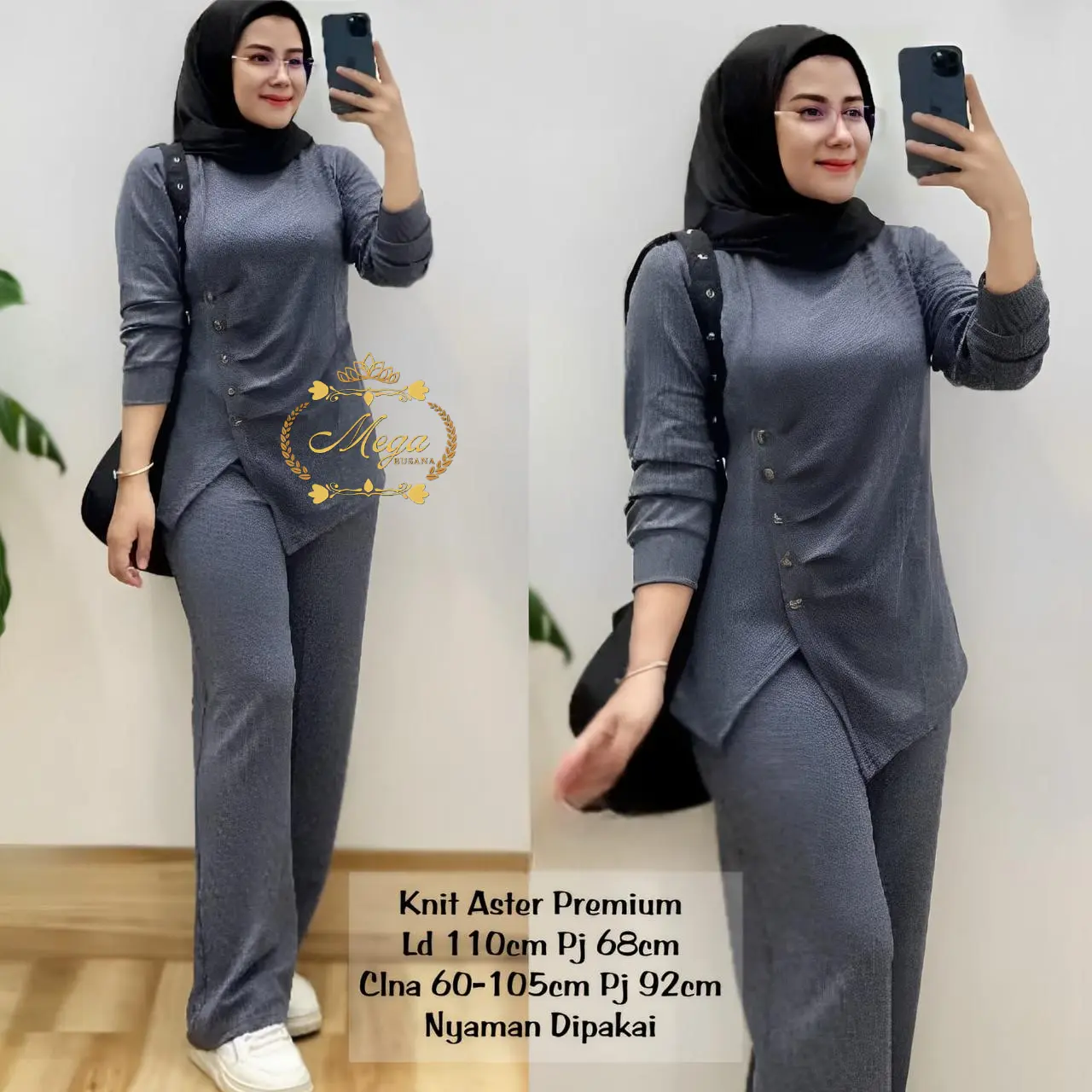 Wita Set Knit Aster Premium Melar Halus Setelan Wanita Cutbray Lengan Panjang Kekinian Modis Trendy Best Seller 2024