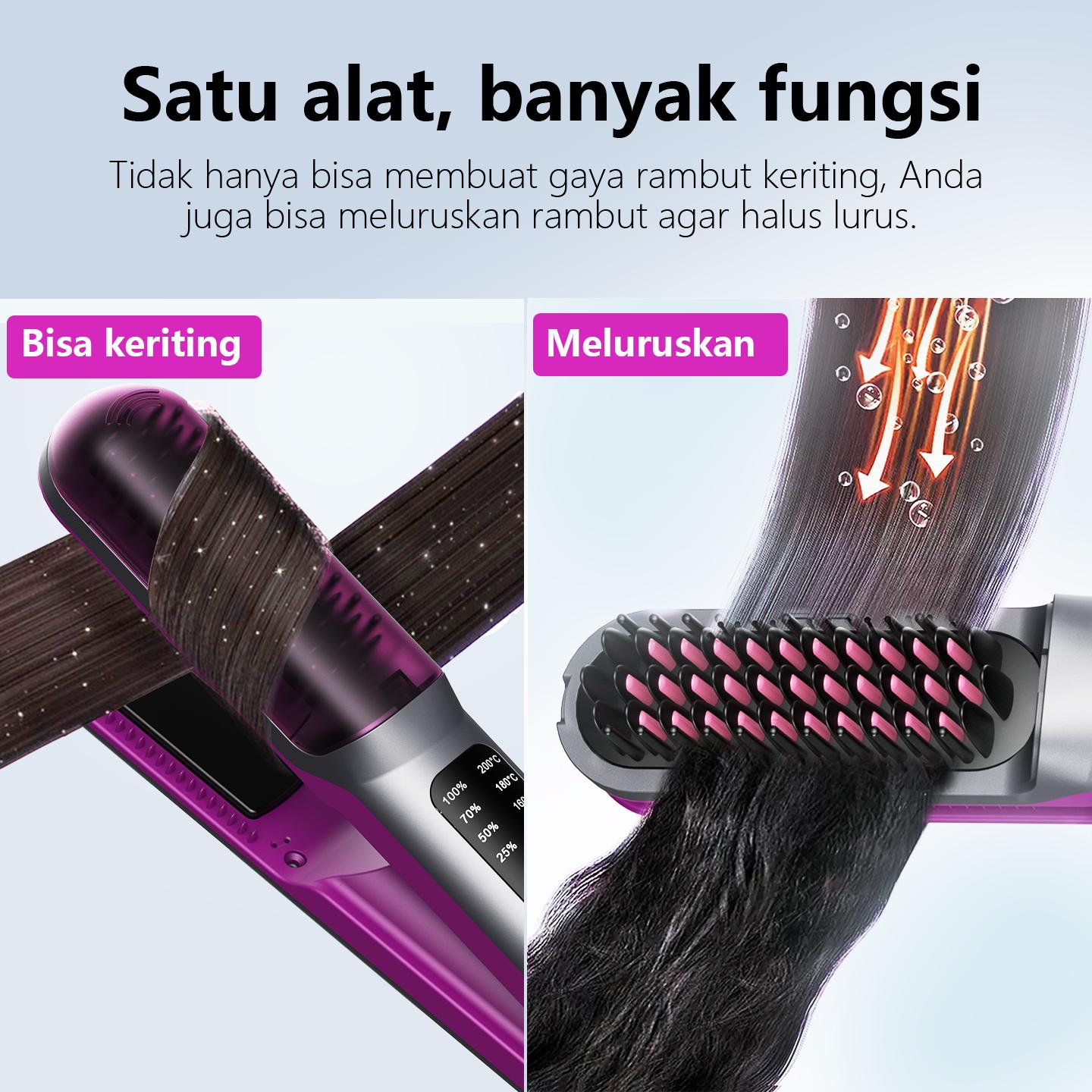 SAYOMI LH-2201 Catokan Pelurus Rambut Wireless 2 in 1 Portable Hair Straightener Cordless Sisir Catok Pelurus Rambut Elektrik Garansi 1 Tahun