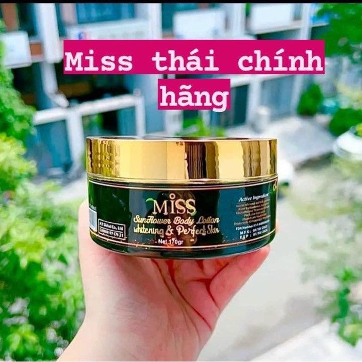 ( Hủ 170gr ): Kem Body Miss Thái Lan Chính Hãng Trắng -Thấm Nhanh Hỗ Trợ Sáng Da Mướt Thơm Nước Hoa