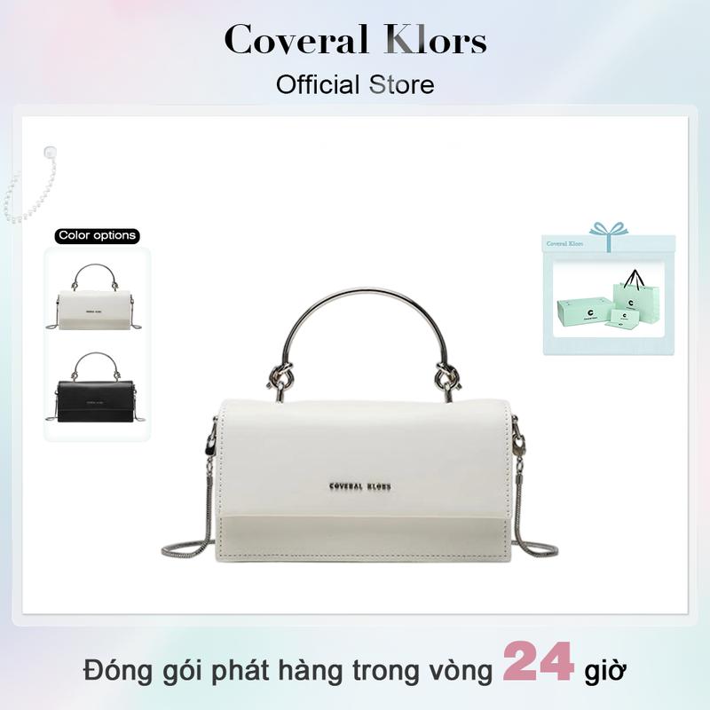 COVERAL & KLORS -【đóng gói hộp quà tặng Túi đeo chéo vòng tay kim loại bạc,Túi đeo chéo vòng tay kim loại bạc,túi xách,túi đeo chéo,túi xách tiểu thư,túi xách nữ đẹp đi tiệc,túi xách nữ đeo chéo,túi xách nữ sang chảnh