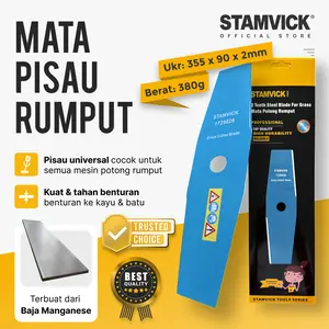 Mata Pisau Mesin Potong Rumput Stamvick 35.5cm x 9cm x 2mm Baja Asli Super Tajam