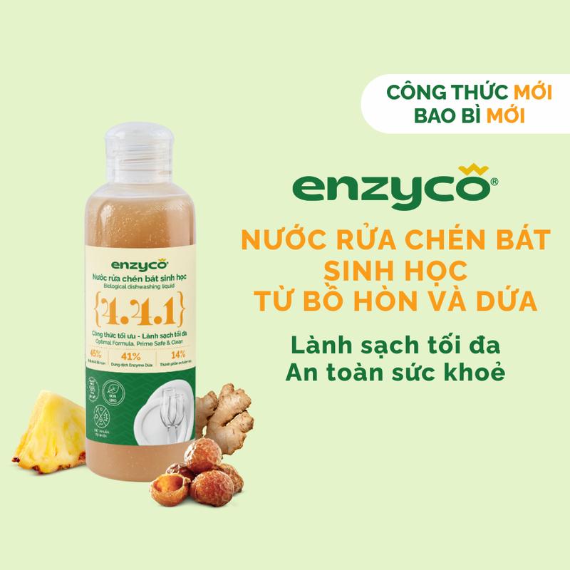 Nước rửa chén bát sinh học ENZYCO - Chiết xuất Bồ hòn và Enzyme Dứa - Hương thơm từ Tinh Dầu Gừng Ta Tự Nhiên 4