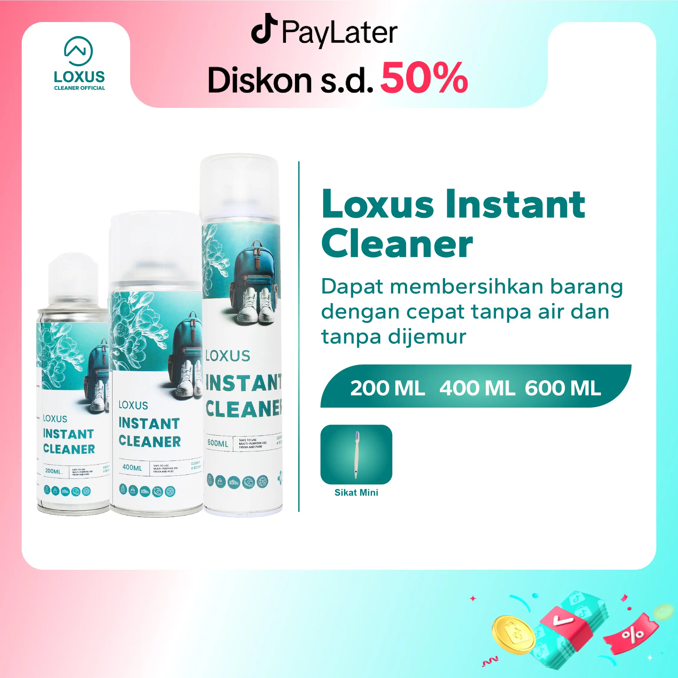 Loxus Instant Cleaner Pembersih Tas Sepatu Dinding Dan Interior Shoe Shoes
