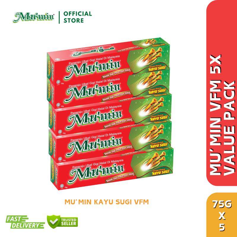 MU'MIN Ubat Gigi - Kayu Sugi 75g (VFM) x 5pcs 0