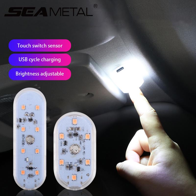  Đèn LED Cảm Ứng SEAMETAL Sạc USB Đèn Đọc Sách Trên Ô Tô Từ Tính Không Dây Đèn Tạo Không Khí Đa Năng 