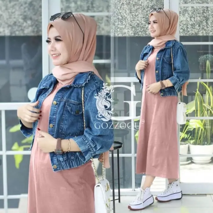 jaket jeans wanita karet terbaru