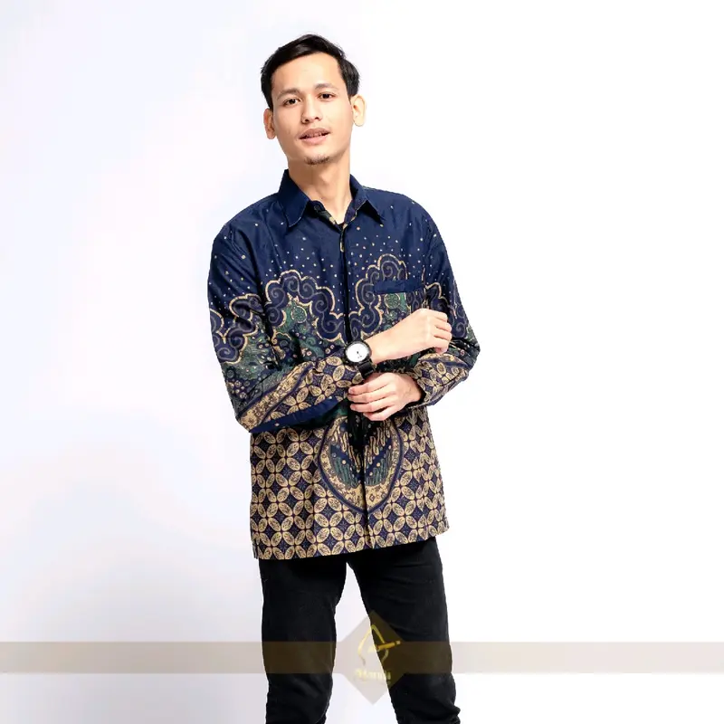 Batik Afandi Motif Wibisono Kemeja Batik Slim FIT Pria SOLO Full Furing Katun PRIMISIMA Corak Lengan Panjang Nyaman 3