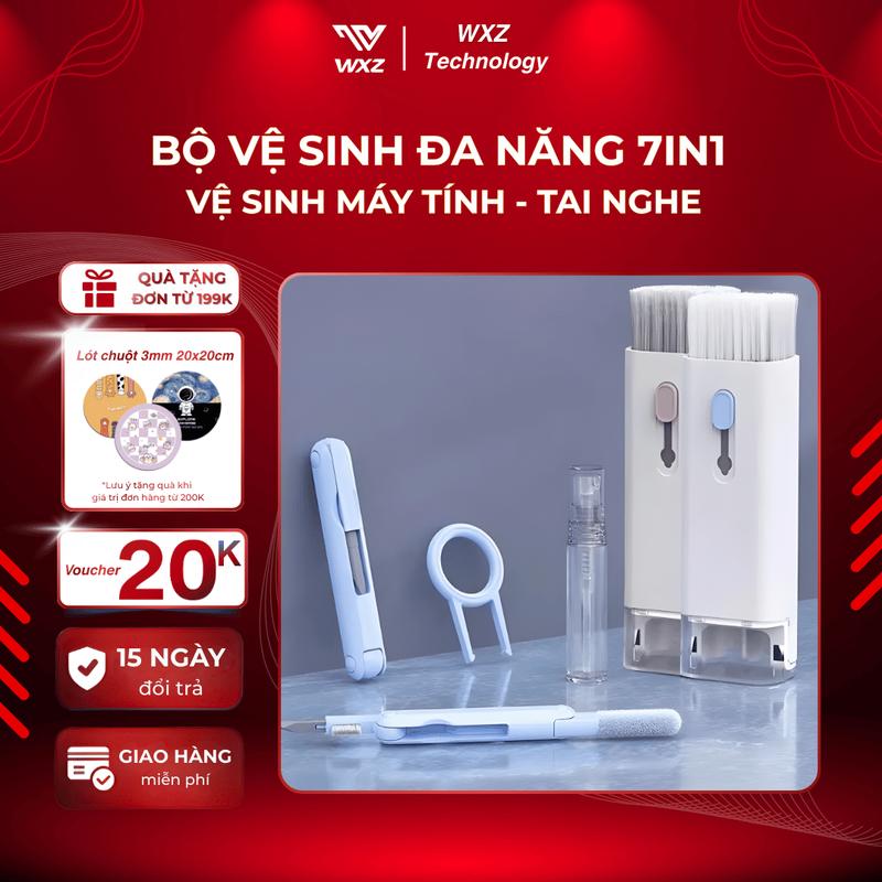 Bộ Dụng Cụ Vệ Sinh 7 Trong 1, Dụng Cụ Vệ Sinh Bàn Phím, Tai Nghe, Màn Hình Máy…