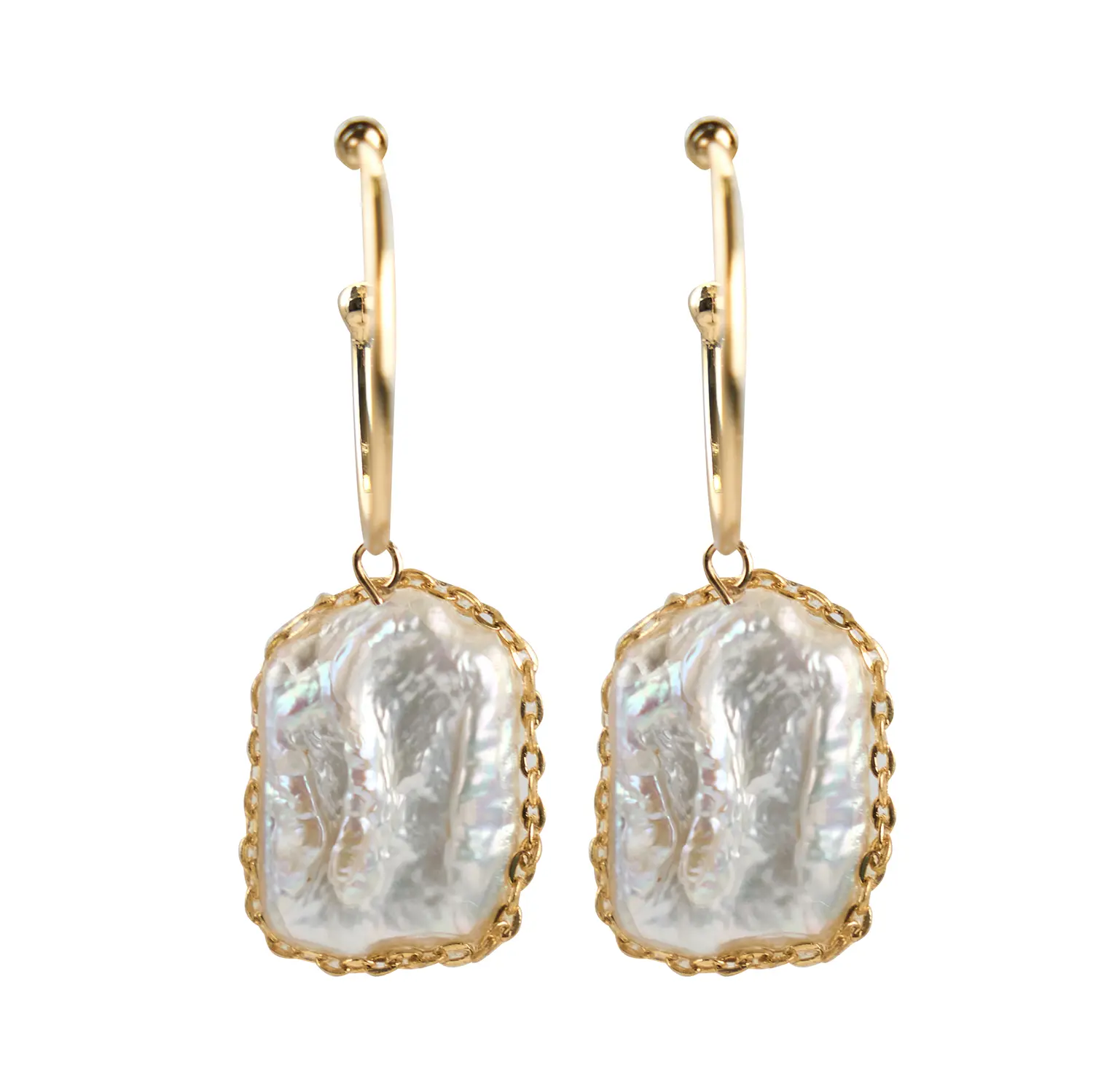 Good Quality  Hand-Made Natural Freshwater   Baroque Pearl Drop Earring