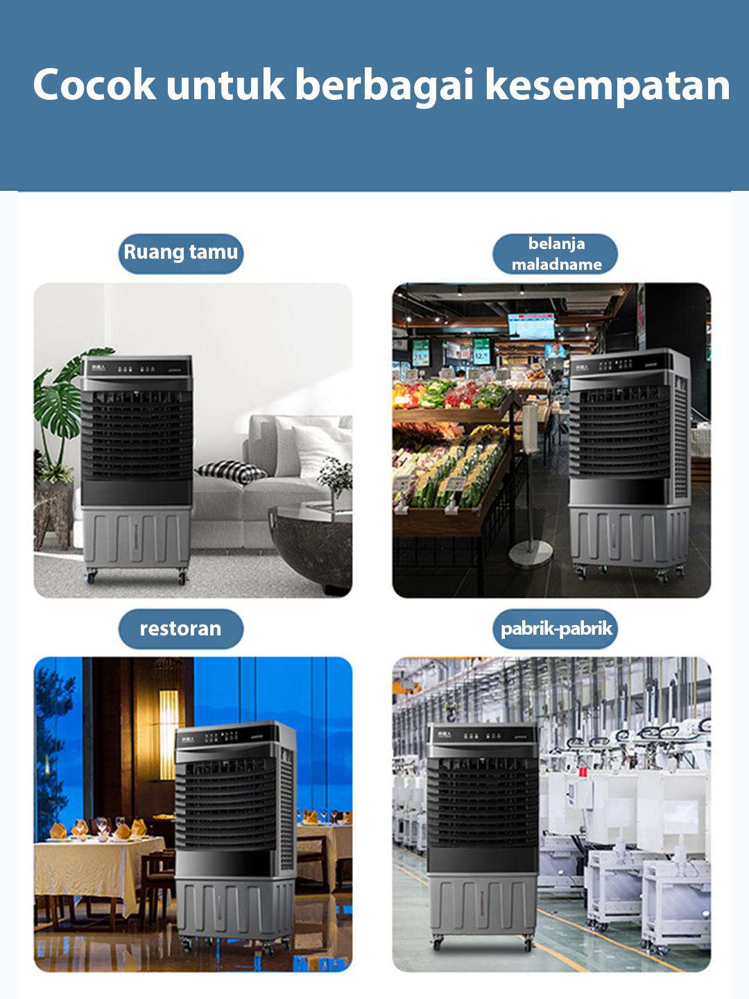【COD】TIXX Air Cooler Kipas Angin Pendingin Udara Tangki Besar 10L/15L/40L dengan Es Kristal Refrigerasi Tiga Lapis Tirai Es Suplai Udara Sudut Besar Tiga Kecepatan Angin Humidifikasi Penyaringan Udara Dingin Portable Air Conditioners