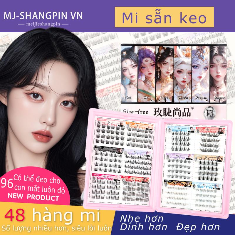  combo 99k 12 dang Mi sẵn keo không cần dùng keo tặng kèm nhíp và keo dán 