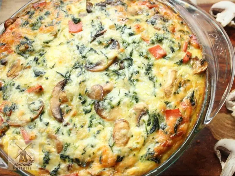 Delicious Spinach Mushroom Ham Quiche [Best Seller} with 5 size options to choose from 1