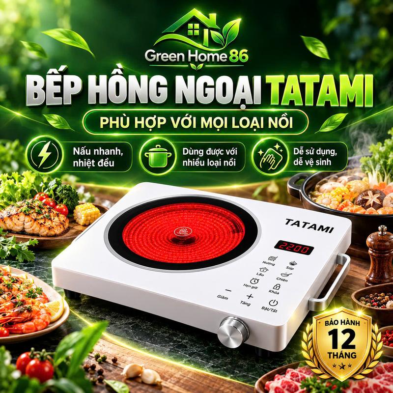 Bếp hồng ngoại đa năng công suất cao 3500W không kén nồi, không bức xạ, tiết kiện điện, màn hình cảm ứng, mặt kính cường lực, Bếp từ, Bếp điện