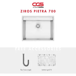 Kitchen Sink Bak Cuci Piring Stainless Steel 1 Lubang CGS ZIROS PIETRA 700-IU Sink - Undermount Topmount