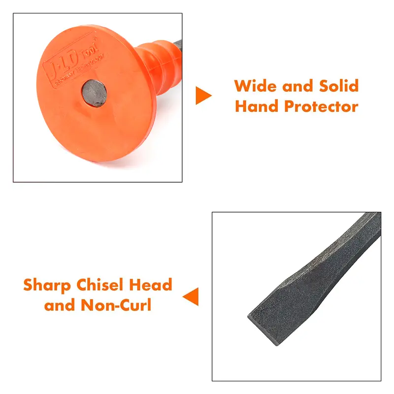 JLD Pahat Batu Bata Masonry Chisel 12 Inch dengan Soft Grip Handle & Chrome Plated Surface untuk Meratakan Bidang Logam dan Memotong Plat Logam 3
