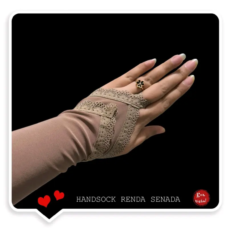 Handsock Fashion Renda Senada/Sarung Tangan Cincin Renda Muslimah 3