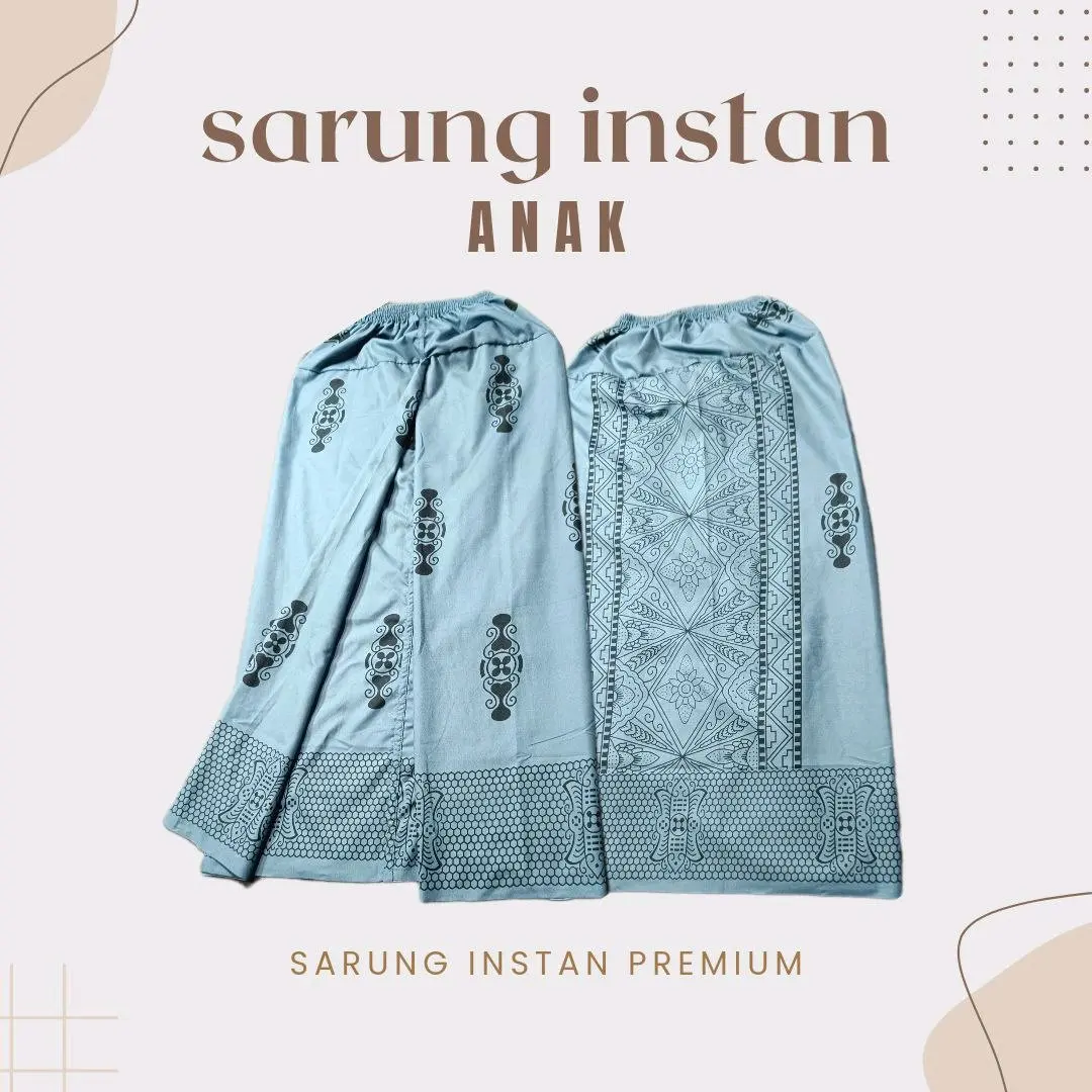 JAVARIES BATIK - Sarung Instan Anak Cowok Premium Katun Poly Motif Sarang Tawon Usia 1-12 Tahun, Printing, Nyaman, Mewah, Sarung Santri Muslim.