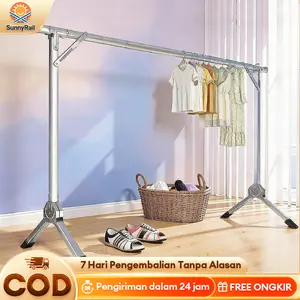 Jemuran Baju Lipat Stainless Steel Single 130/160/200/240CM Jemuran Pakaian Tahan Karat Jemuran Hanger