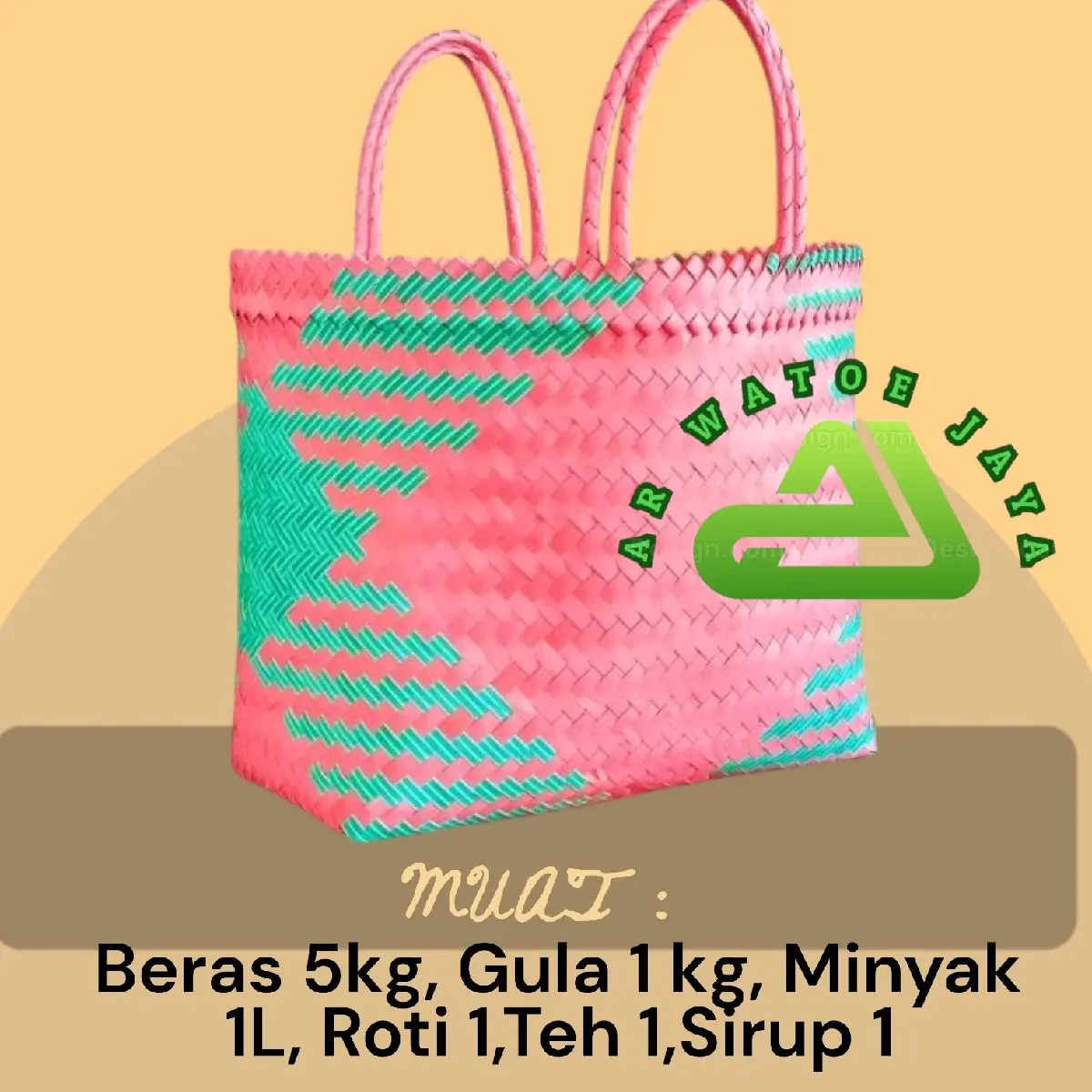COD Tas Anyaman JUMBO 10 PCs - Lurik Ukuran L untuk Belanja, Hampers, Parcel Wanita tas  belanja Perempuan