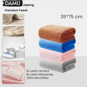 DAMU Jepang Mini Towel Handuk Microfiber Lembut 35cmx75cm Daya Serap Tinggi Motif Polos Premium Quality