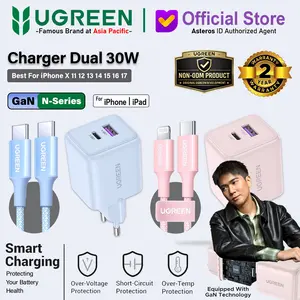 UGREEN Charger Dual Port For iPhone 11 12 13 14 15 16 17 PD Type C Fast Charging 30w