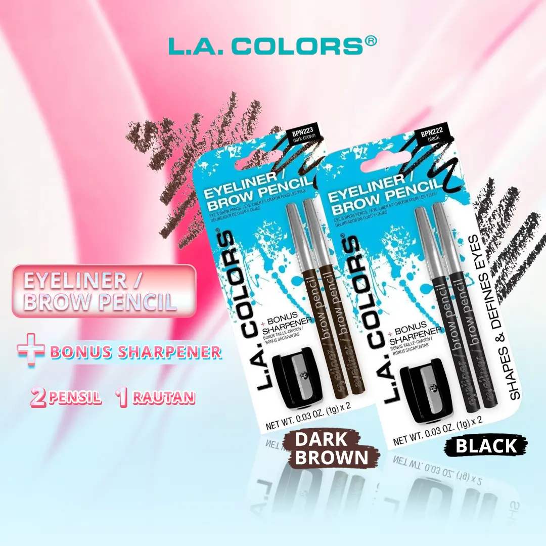 Eyeliner - Eyebrow Pencil | Pensil Alis Eyeliner 2-in-1 Isi 2 Pensil GRATIS Rautan