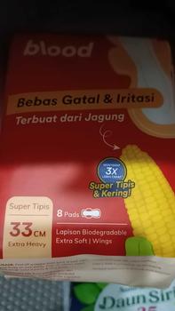 Product Review of Bundle of 2 - 33cm [BEBAS RUAM & IRITASI] BLOOD Corn Sanitary Pads - 20 pcs Kering Gatal from S**i 0