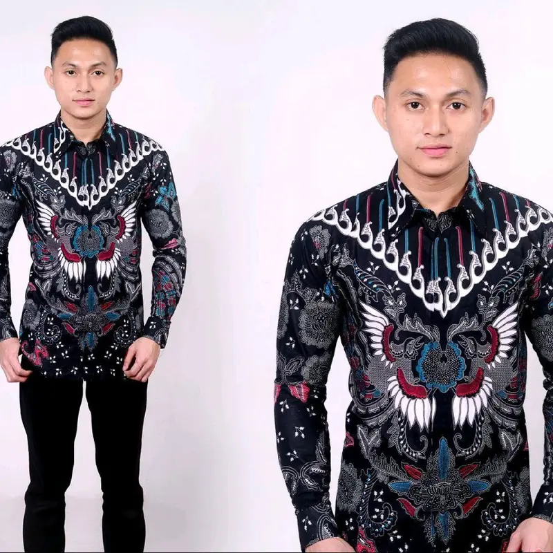 Kemeja Batik Pria Lengan Panjang -Banyak Pilihan motif-Bahan Katun-Seragam Kerja 7