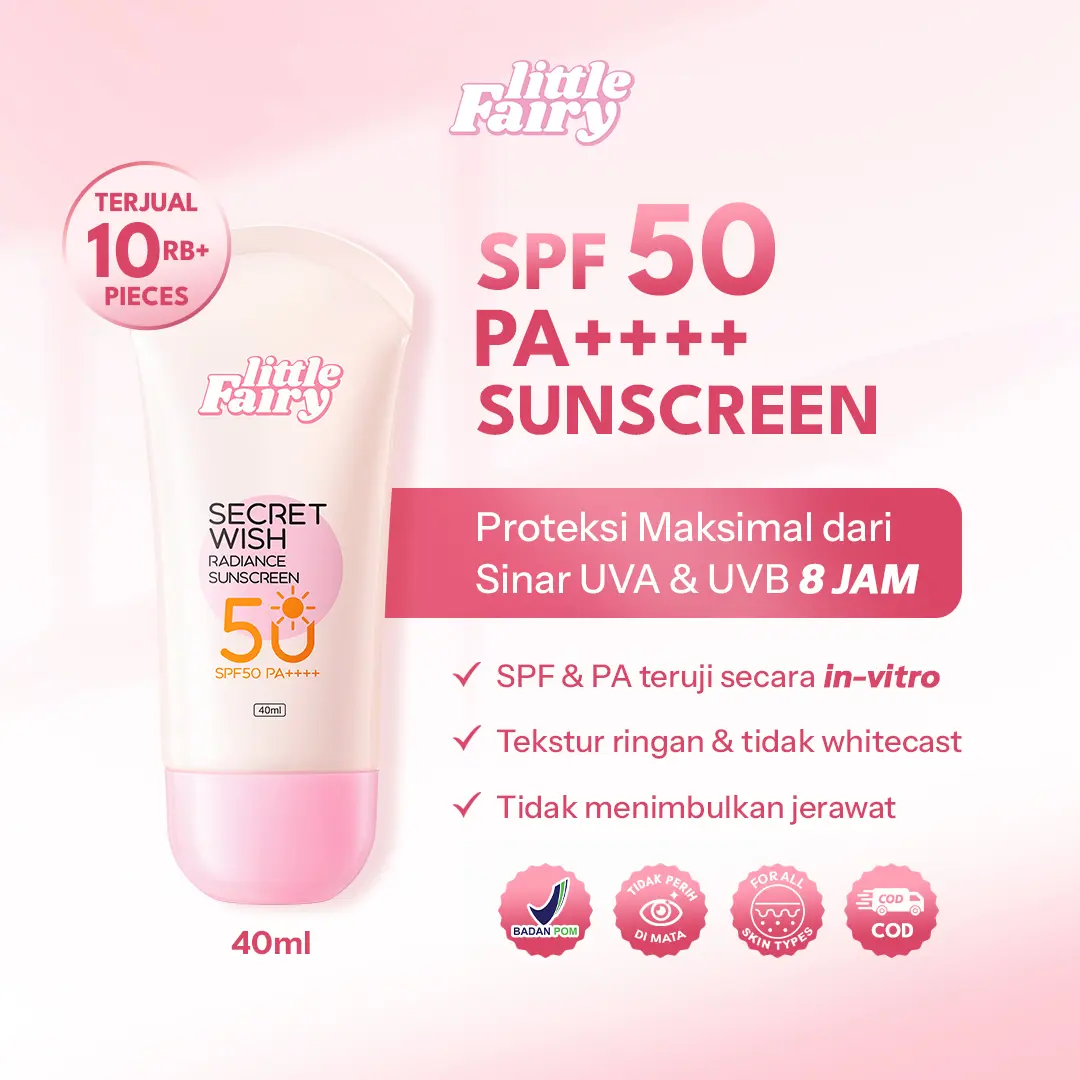 LITTLE FAIRY Secret Wish Radiance Sunscreen SPF50 PA++++ Anti UV UVA UVB 40ml