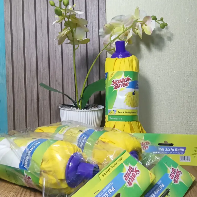 STRIP KUNING SCOTCH BRITE REFFIL ID 73 Microfiber Lantai Mop   tanpa ember pel Gagang 1