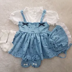 Baju Bayi Dress Kikie bonnet renda dress set