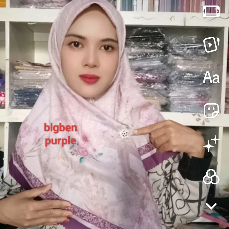 Voal Digital Print Kerudung Segi Empat Hijab Motif Sublim bonus bross cantik 7