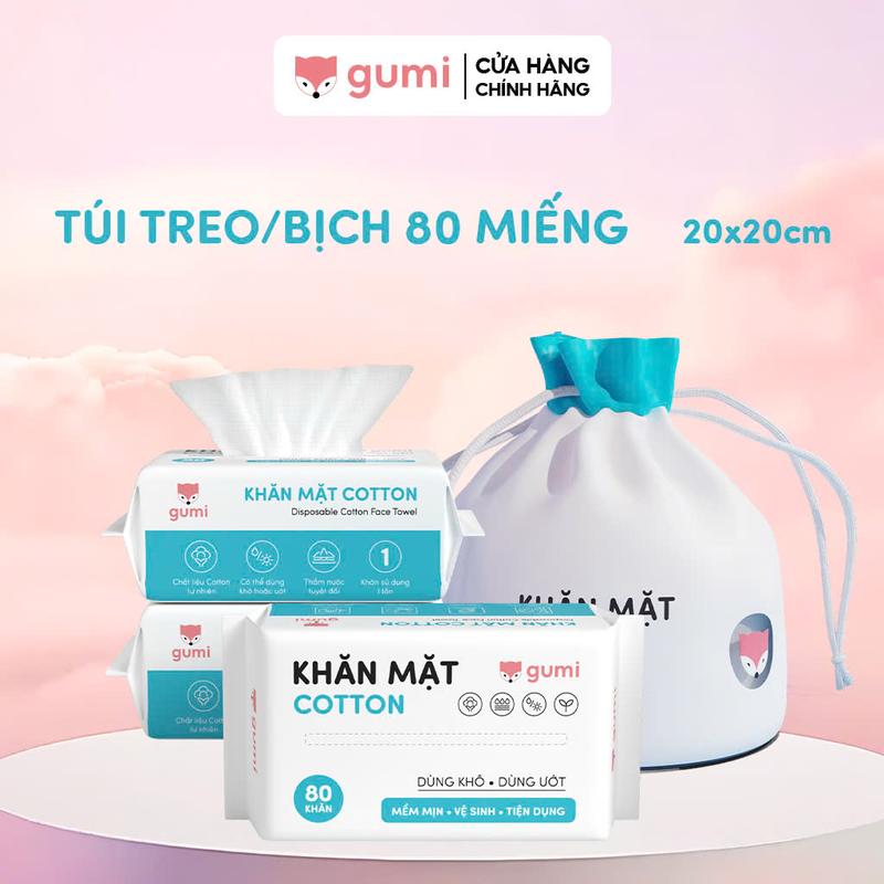 (GU) Khăn mặt khô Gumi dùng 1 lần lau khô, lau ướt - Khăn lau mặt dùng một lần Làm Đẹp Da Chăm Sóc Da