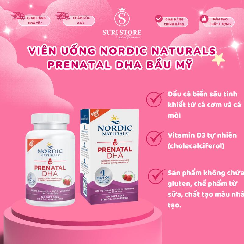 SURI STORE - Viên uống Nordic Naturals Prenatal DHA bầu Mỹ CT 90v 120v 180V