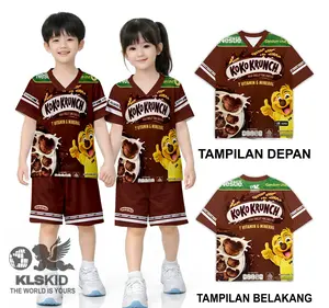 Setelan Jersey Anak Lucu Baju Anak Fullprint Usia 1–10 Tahun Oneset Gambar Koko Krunch Coklat Pop Ice Biru Sweet Corn Choco Chips Lucu Nyaman di pakai  KLSKID
