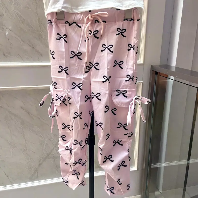 Setelan Anak Labubu Lengan Pendek Baju Terbaru Anak Set Kaos Celana Panjang One set Motif Perempuan Fashion 2