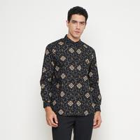 Gambar Vanfive Kemeja Koko Batik Shanghai Lengan Panjang Pria Slim Fit Hitam B1759 - M dari Vanfive Store Kota Administrasi Jakarta Selatan 1 Tokopedia