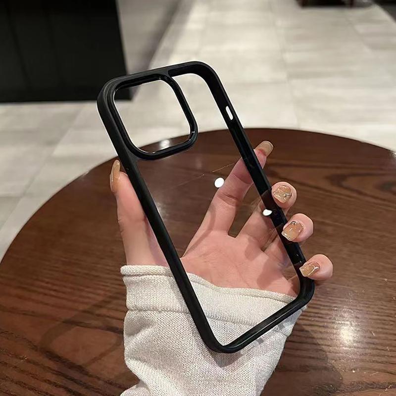 Product Introduction of Hot Sale Luxury Acrylic Transparent Phone Case For iPhone 11 12 13 14 Pro Max Plus X XR XS Max 6 6s 7 8 Plus SE2 se 2020 Electroplating Shockproof Cover Back Phone Casing 26