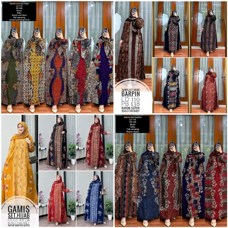 Set gamis hijab Babarpindo Setorjoan Set Hijab LD 110 Pb 138 || gamis set hijab Busui Friendly Bahan Rayon Premium Nyaman - Dress Mewah Muslim Ibu Menyusui Panjang bahan  Lembut bisa COD 6