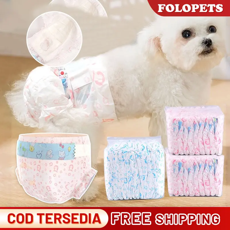 FOLOPETS Popok Diapers untuk Anjing & Kucing  (Desain Nyaman & Higienis, Cocok untuk Anjing & Kucing dari Semua Ukuran)【Diskon Ongkos Kirim Jabodetabek】