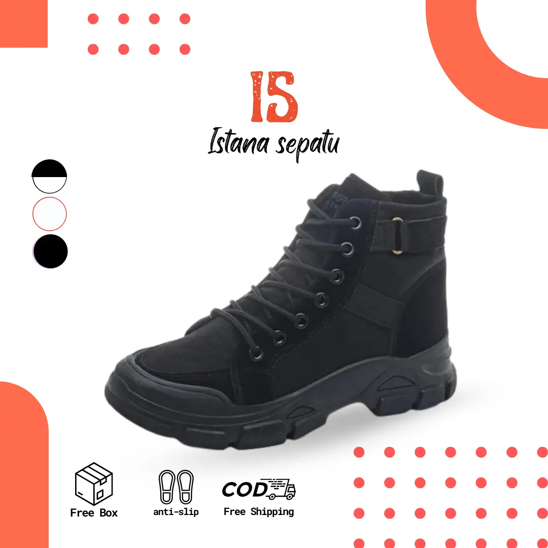 Istana Sepatu Boots Wanita Korea Sepatu Casual Wanita 9143 Karet Shoes